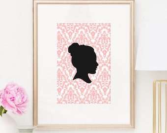 Custom Silhouette Portrait - Personalized Silhouette Print - by Simply Silhouettes