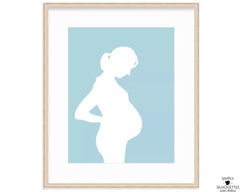 Custom Maternity Silhouette Print / Personalized Pregnancy Silhouette /   / Silhouette Print - Made from your Photos / Custom Portrait