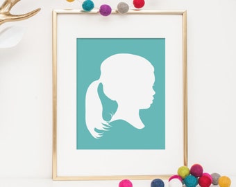 Custom Silhouette Print - Personalized Silhouette Print made from YOUR OWN Photos - Silhouette Portrait by Simply Silhouettes