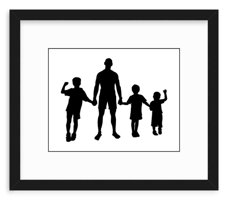 Custom Family Portrait Silhouette Print // Personalized Family Portrait // Family Silhouette // Custom Silhouette image 9