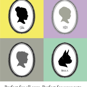 Personalized Custom Silhouette Print made from your photo Vintage Frame Design Silhouette Portrait by Simply Silhouettes image 2