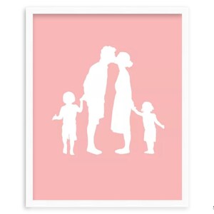 Custom Family Portrait Silhouette Print // Family Name // Personalized Family Portrait // Family Silhouette // Custom Silhouette image 6