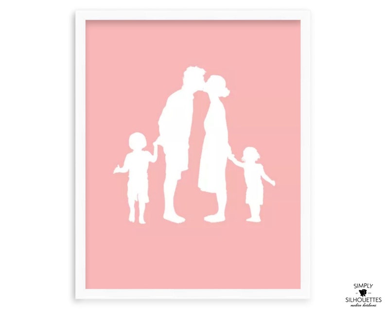 Custom Family Portrait Silhouette Print // Family Name // Personalized Family Portrait // Family Silhouette // Custom Silhouette image 6