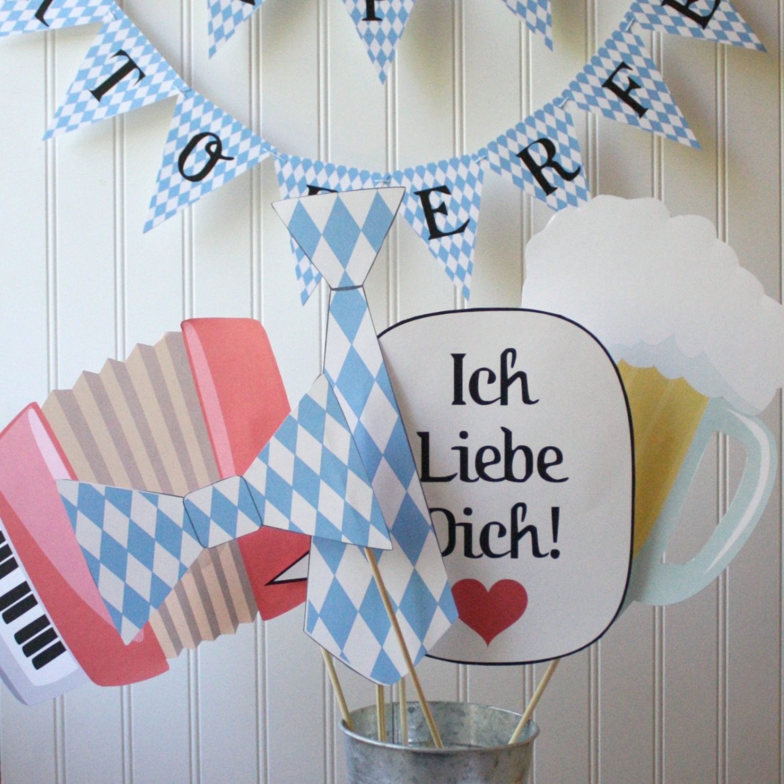 Oktoberfest PHOTO BOOTH PROPS Printable diy printable / | Etsy