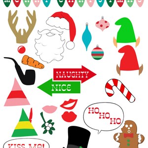 Christmas Photo Booth Props DIY Printable Download Pdf &amp; Print (25 ...