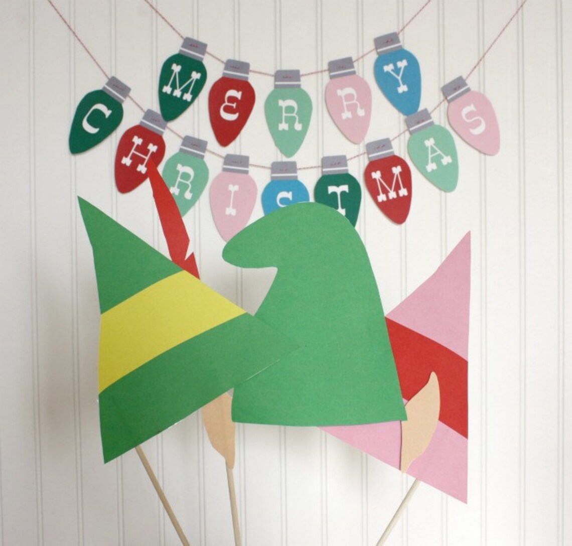 Christmas Photo Booth Props DIY Printable download pdf &amp; | Etsy