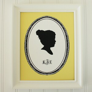 Personalized Custom Silhouette Print made from your photo Vintage Frame Design Silhouette Portrait by Simply Silhouettes image 7