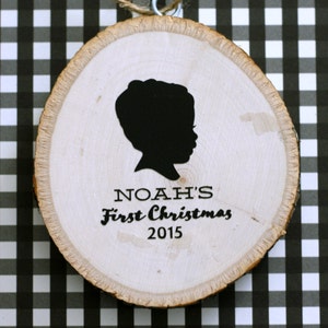Silhouette Custom Christmas Ornament of Wood made with YOUR OWN Silhouettes image 3