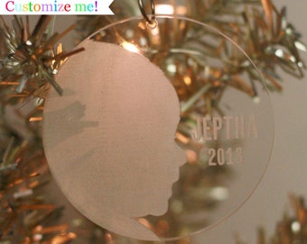 Personalized My First Christmas Custom Silhouette Ornament made from your photo by Simply Silhouettes