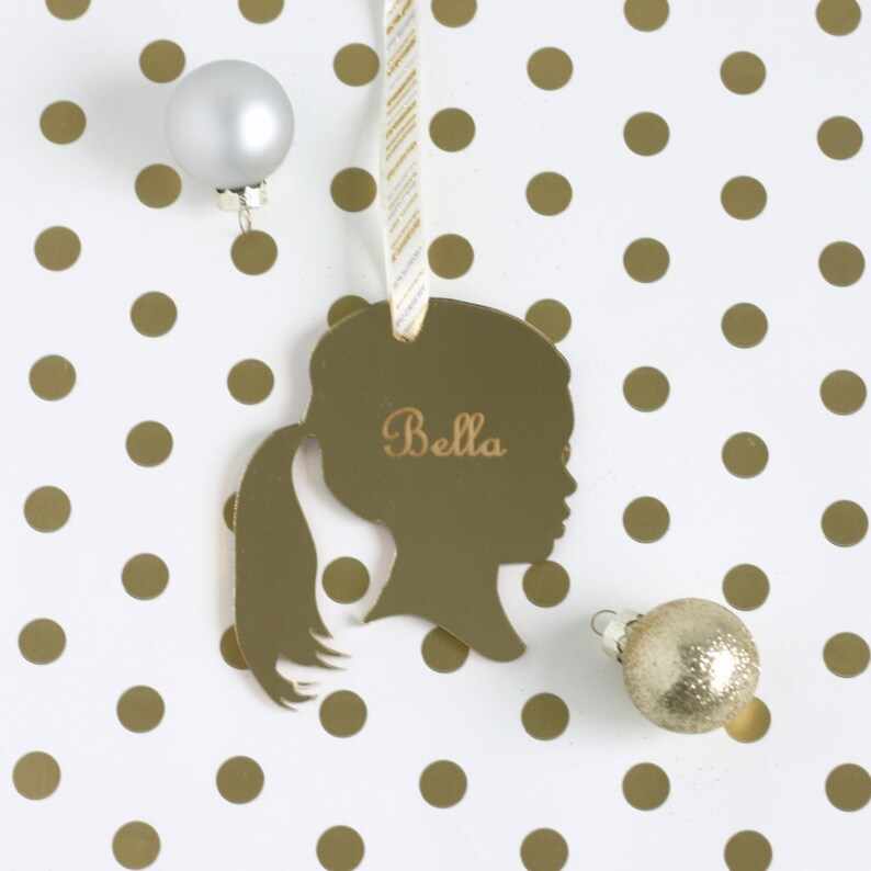 Custom Silhouette Mirrored Ornaments Personalized with YOUR Etsy