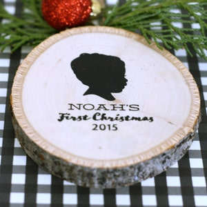 Silhouette Custom Christmas Ornament of Wood made with YOUR OWN Silhouettes image 2