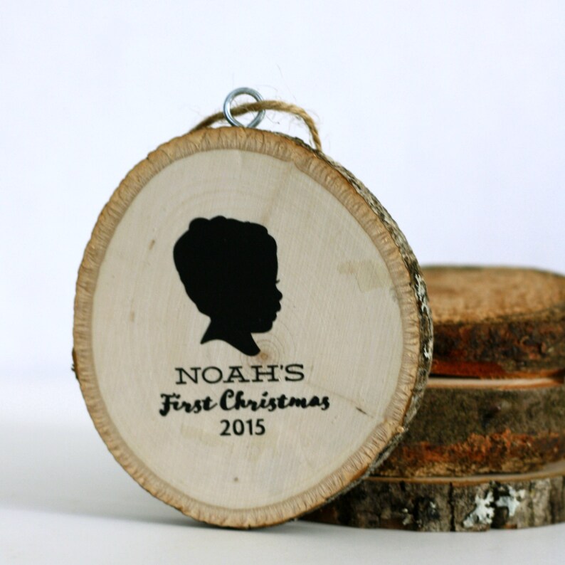 Silhouette Custom Christmas Ornament of Wood made with YOUR OWN Silhouettes image 4