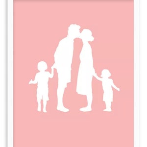 Custom Family Portrait Silhouette Print // Personalized Family Portrait // Family Silhouette // Custom Silhouette image 7