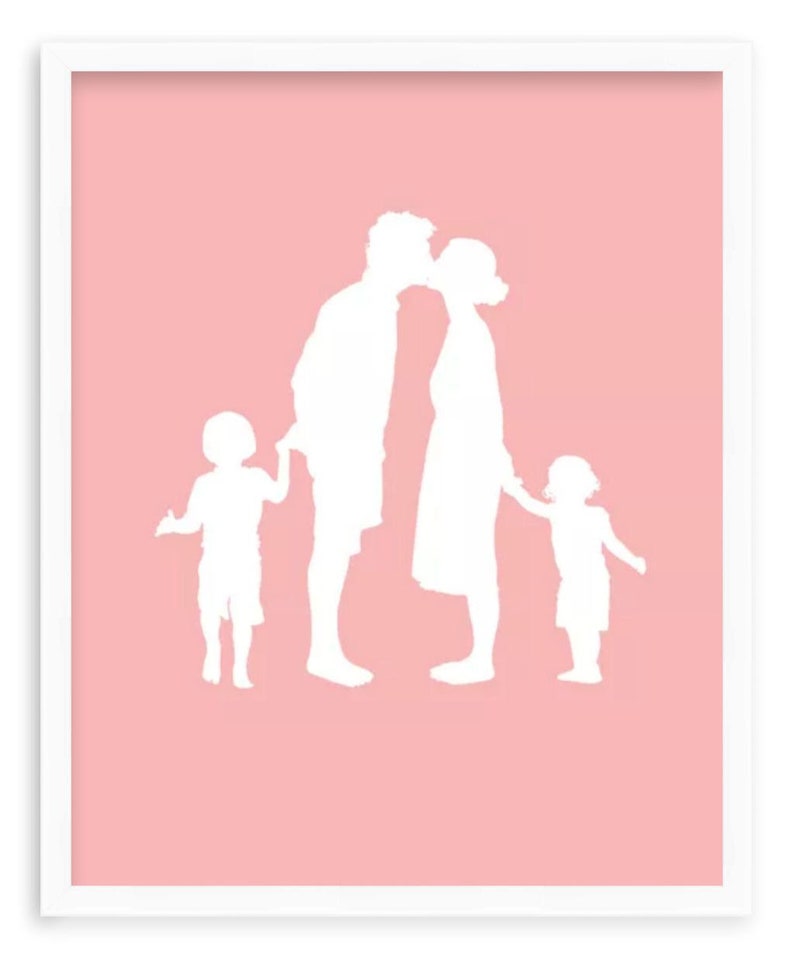 Custom Family Portrait Silhouette Print // Personalized Family Portrait // Family Silhouette // Custom Silhouette image 7