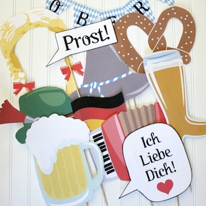 Oktoberfest PHOTO BOOTH PROPS Printable diy printable / downloadable pdf image 1