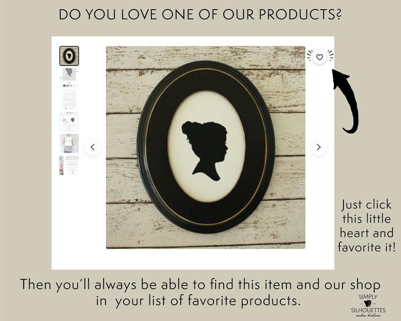 Personalized Custom Silhouette Print made from your photo Vintage Frame Design Silhouette Portrait by Simply Silhouettes image 9