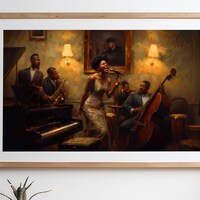 Harlem Renaissance Jazz Club Wall Art – Vintage 1920s Music Scene Print ...