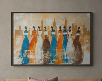 Tribal African Art Framed Canvas, African Wall Art, African American Art, African Tribal Art, African Home Decor,