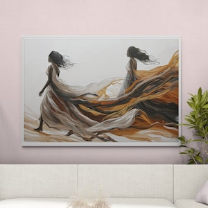 Walking Free, African Art Canvas, Black Art Prints, Black Art Canvas Wall Art, African Art Print, Black Ballerina,African Wall Art, Afro Art
