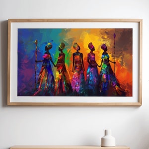 Colorful Tribal Art, African American art, African Tribe, African Wall Art, African Canvas Wall Art, South Africa