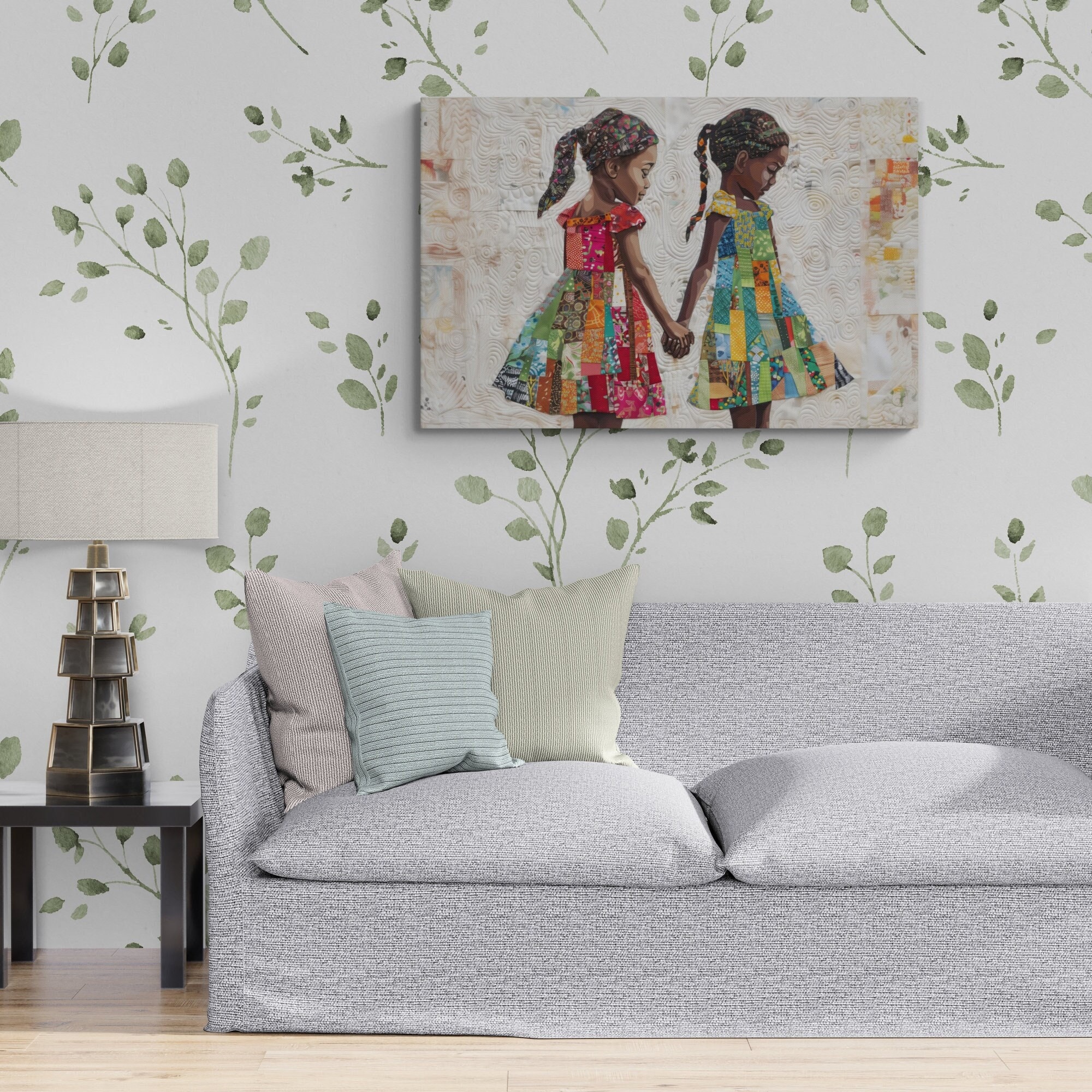 Black Girl Art, Best Friends, African Art Canvas, Black Art Prints, Black Art Canvas Wall Art, African Art Print, African Wall Art, Afro Art