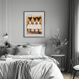 Sisters Black Girl Wall Art | African American Melanin Children Canvas Print Bild 3