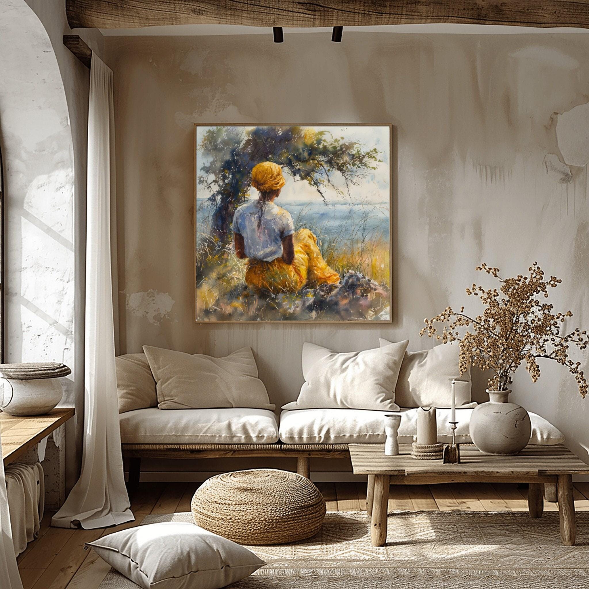 Gullah Geechee Art Print, Black Women Under Tree, Lowcountry Watercolor ...