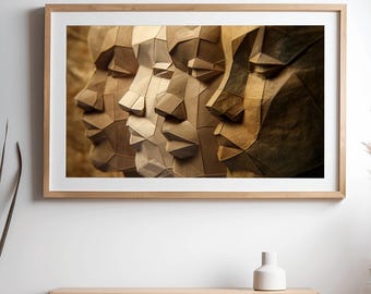 Black Men in Unity Abstract Wall Art | African American Canvas Print