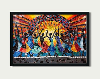 African American Mosaic Art Print, South Africa, Canvas or Print