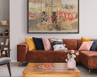 Black Children Christmas Morning Banksy Inspired | African American Canvas Art