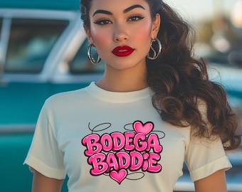 Bodega Baddie T-Shirt | Hoodie | Crewneck | Perfect Cardi B Concert Outfit | Y2K Pink Heart Graphic Tee