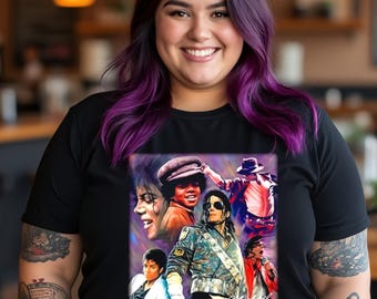 MJ Vintage Shirt | King of Pop Graphic Tee | Retro MJ Collage Hoodie | 80s Pop Music Sweatshirt | Thriller Era Fan Gift
