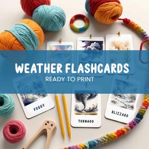 CARTES MÉTÉO pour enfants | Imprimables d'apprentissage de la météo à l'aquarelle | Produit numérique | Décoration pour la classe et l'école à la maison | Téléchargement instantané