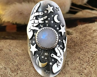 Moonstone Magician Ring