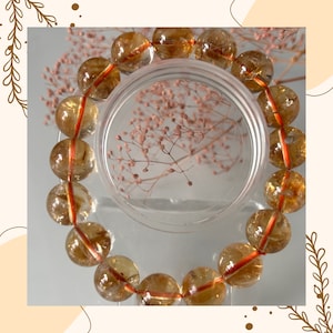 Citrin Stein Armband: Natürlicher Gelber Kristall, Spirituelle Heilung (11 cm)