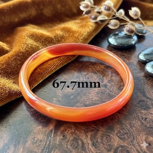 Carnelian Bangle Bracelet - Energy, Confidence S-XL wrist