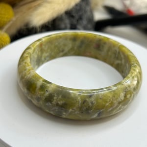 58.2mm Or 7&quot; Inch Serpentine Jade Bangle Natural Serpentine Authentic Grade A, Gift for Her, Natural Crystal Jade,