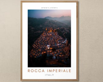 Rocca Imperiale Digital Poster – Historic Town Print in Calabria, Downloadable Wall Photo, Printable Italian Art