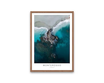 Monterosso Printable Wall Art | Digital Poster of the Ligurian Riviera with Sea and Rocks