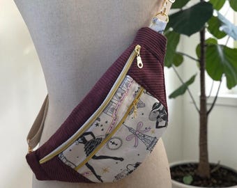 Women's Corduroy Fanny Pack Plum