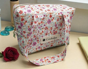 Large XL floral toiletry bag for women