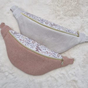 Sac banane fait main en France – Velours côtelé & sangle bohème – Idée cadeau tendance
