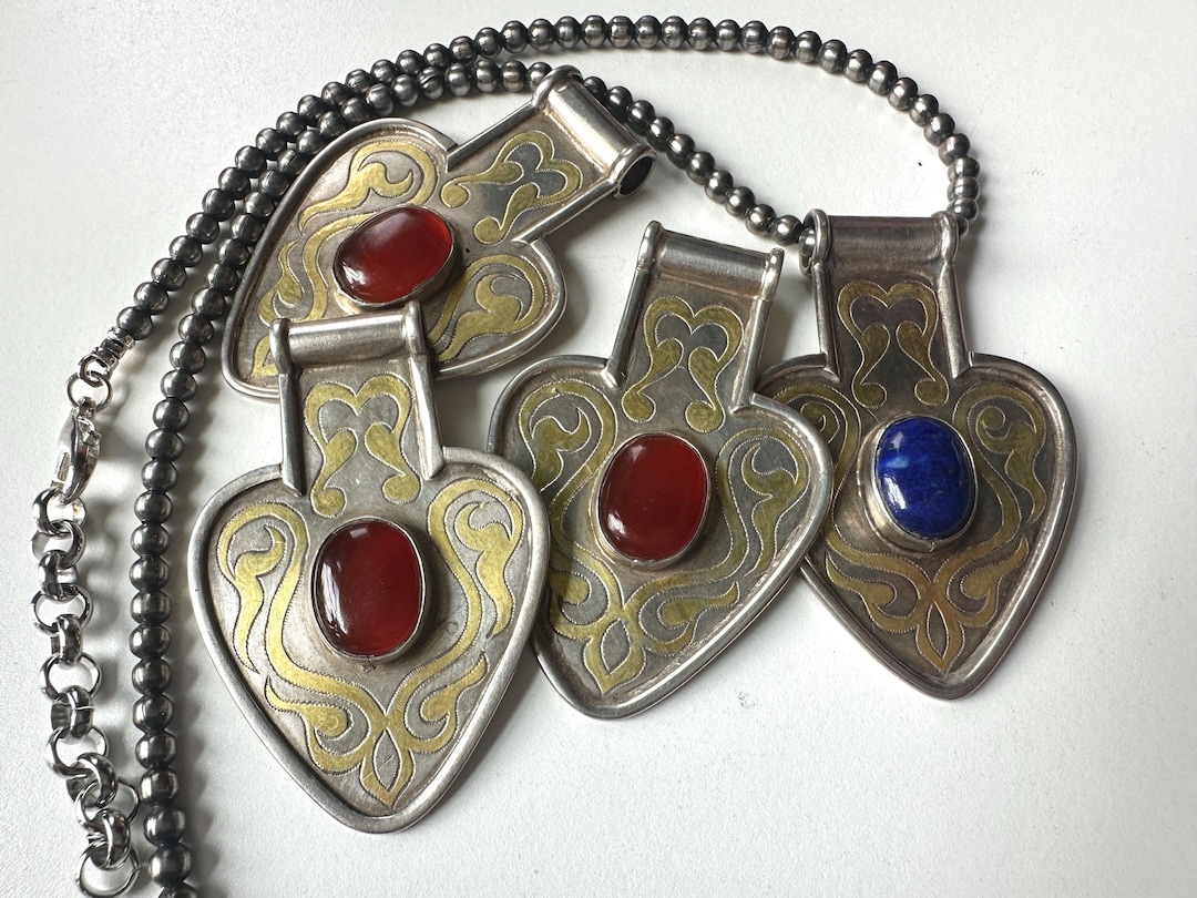 Turkoman Aysk Shield Pendant, Classic Central Asian Ethnic Motif, Nice ...