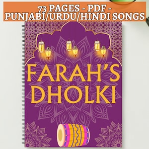 Mehndi Dholki Songs Lyrics Booklet Customizable Template Printable Desi Wedding Mayoun Book Punjabi Pakistani Indian Bollywood Songs Digital