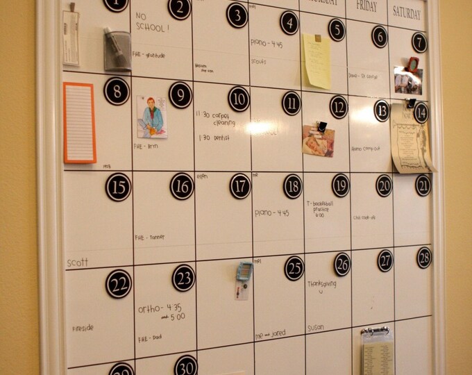 LARGE Dry Erase Magnetic Calendar - Etsy