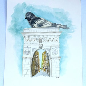 NYC Taube Aquarell Kunstdruck 13x18