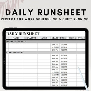 DAILY RUNSHEET [editable/live]