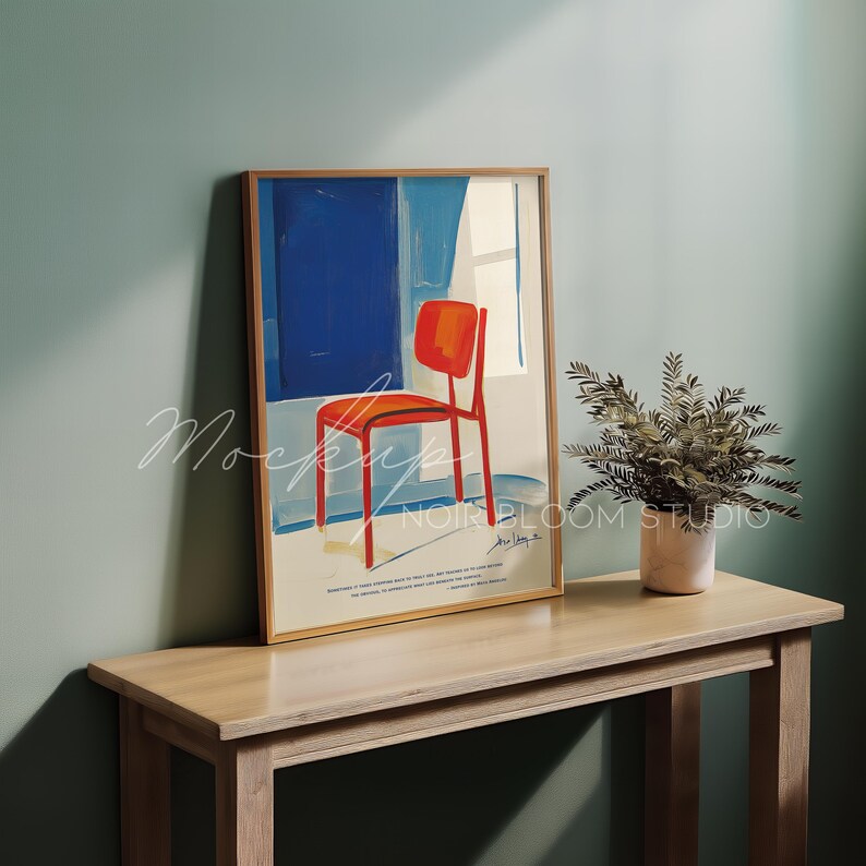 Glass Reflection Frame on Table Mockup Green Pastel Interior 2x3 Poster ...
