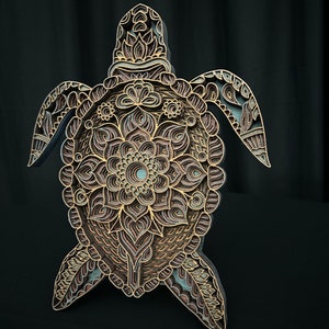 Sea Turtle Mandala Layered Wood Wall Art - Etsy