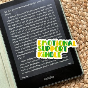 Emotionale Unterstützung Kindle Wasserdicht Vinyl | Niedliche Bücherwurm Aufkleber | Ästhetische Aufkleber für Kindle | Buchliebhaber Romanze | Niedliche Buchsticker